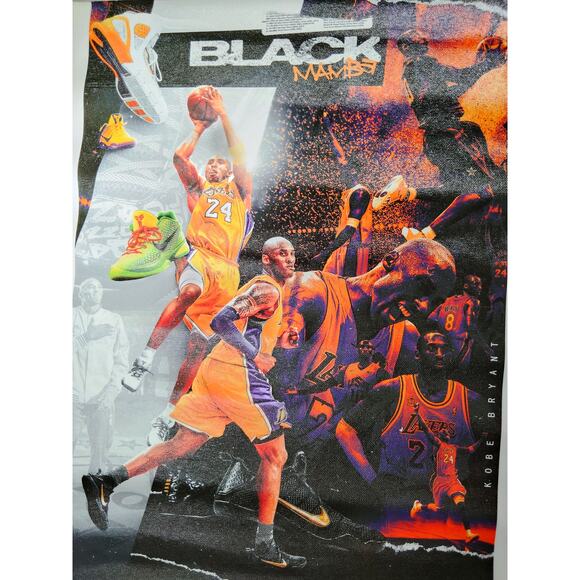 Kobe Bryant Black Mamba Poster – Basketball Canvas Print 12x18" (Unframed) - Picture 1 of 4